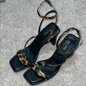 Aldo Black and Brown Heels with Elegant Design